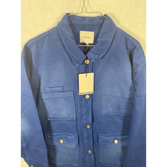 Reformation Callum Denim Chore Jacket Woman’s Size Small - Picture 6 of 12